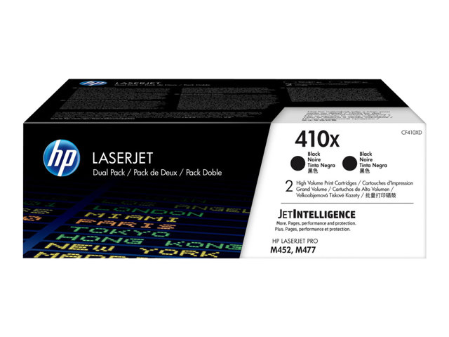 Toner HP Color Laser 410X DUO Color LaserJet Pro M452dn 2x6.500 pag. BK