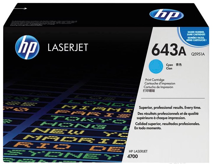 Toner HP Color Laser 643A Color LaserJet 4700 10.000 pag. CY