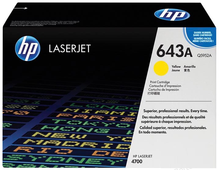 Toner HP Color Laser 643A Color LaserJet 4700 10.000 pag. YEL