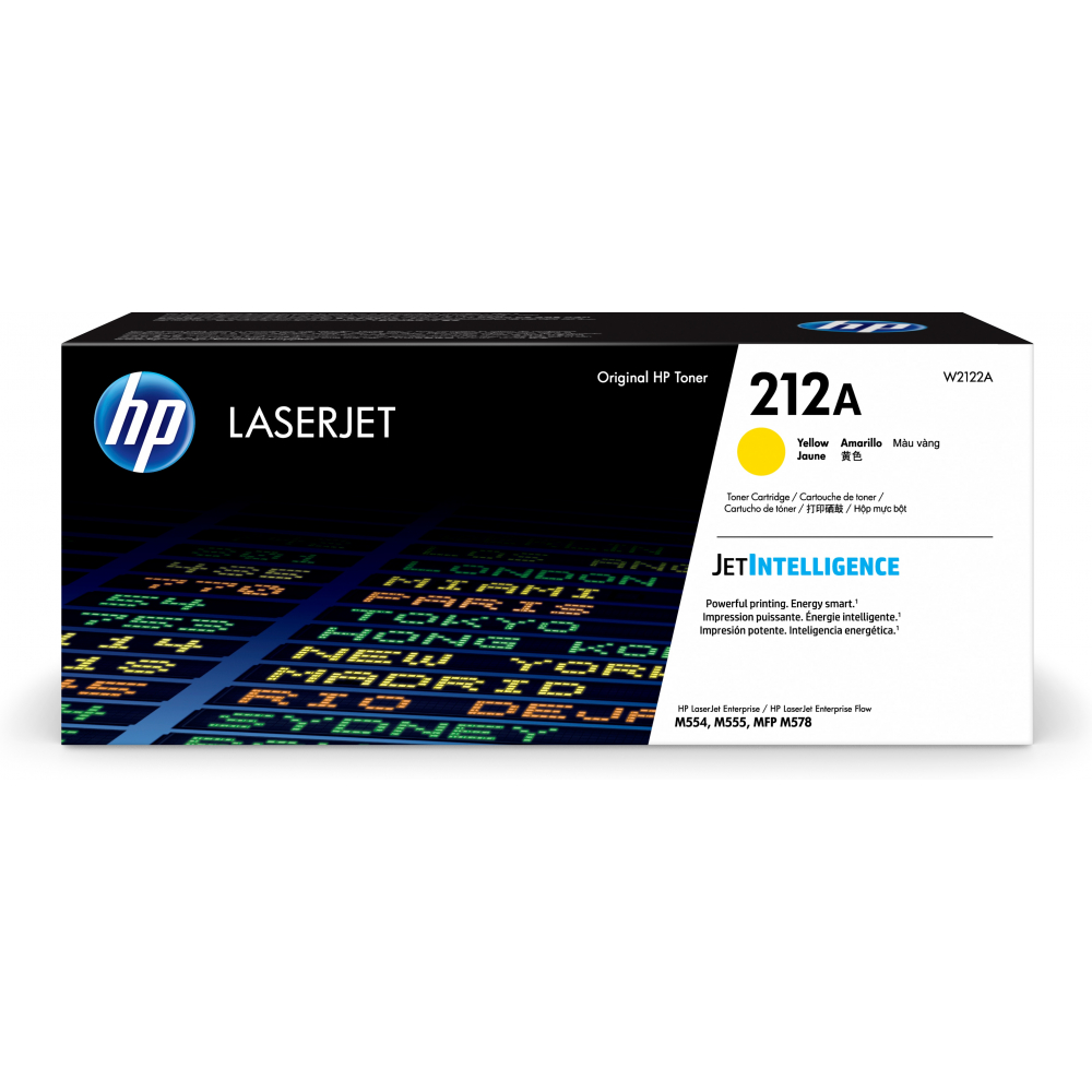 Toner HP Color Laser 212A LaserJet Enterprise M554dn 4.500 pag. YEL