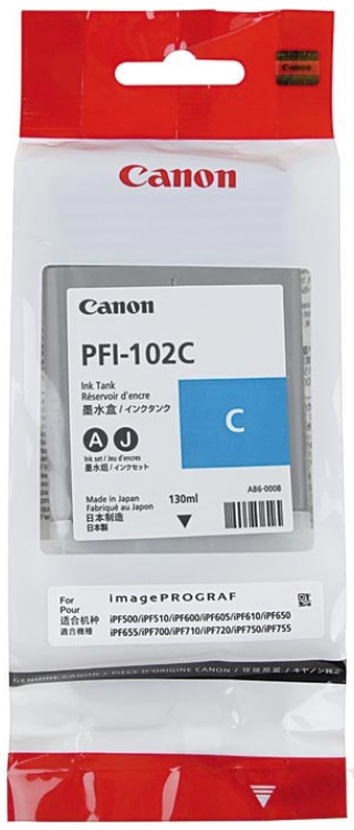 Cartridge Canon Inkjet PFI-102 imagePROGRAF iPF500 130ml CY