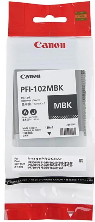 Cartridge Canon Inkjet PFI-102 imagePROGRAF iPF500 130ml MATT BK