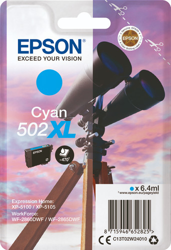 Cartridge Epson Inkjet 502XL WorkForce WF-2860 470 pag. CY