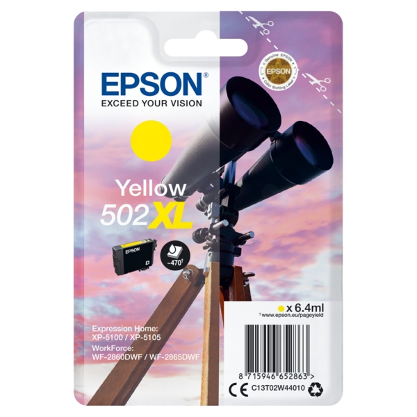 Cartridge Epson Inkjet 502XL WorkForce WF-2860 470 pag. YEL