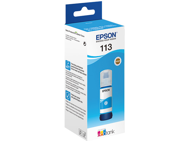 Inktfles Epson EcoTank 113 ET-5850 70ml CY