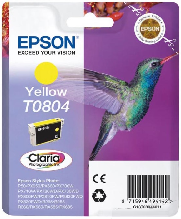 Cartridge Epson Inkjet T0804 Stylus Photo P50 520 pag. YEL