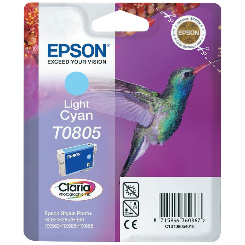 Cartridge Epson Inkjet T0805 Stylus Photo P50 350 pag. LIGHT CY