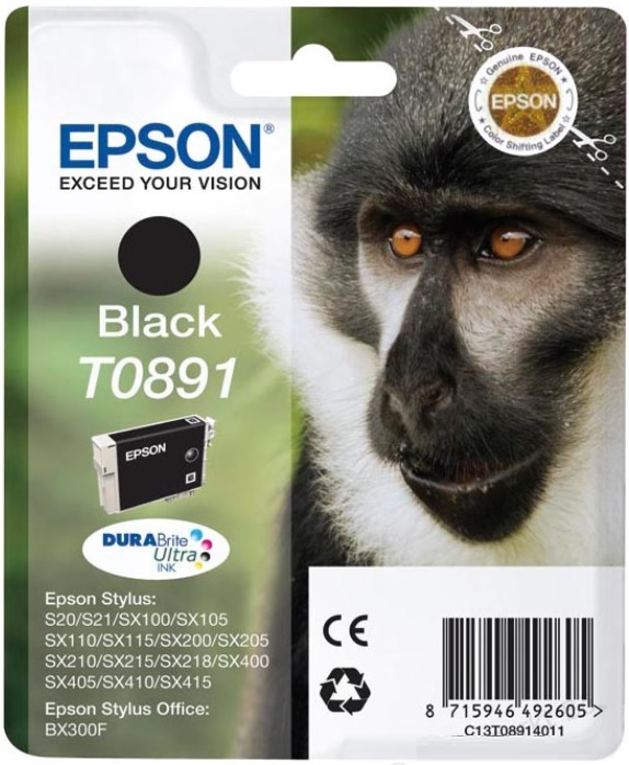 Cartridge Epson Inkjet T0891 Stylus S20 5,8ml BK