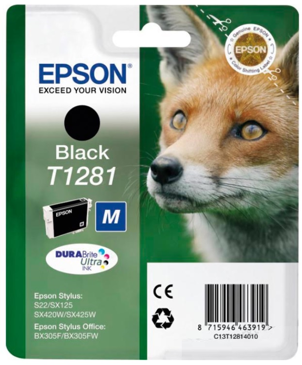 Cartridge Epson Inkjet T1281 Stylus S22 5,9ml BK