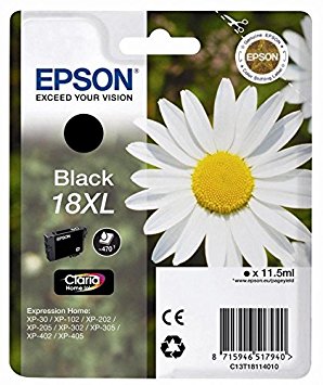 Cartridge Epson Inkjet 18XL Expression Home XP-102 11,5ml BK