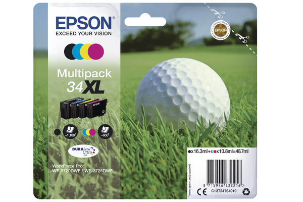 Cartridge Epson Inkjet 34XL WorkForce Pro WF-3720 1.100 pag./950 pag. VALUE PACK BK/C/M/Y