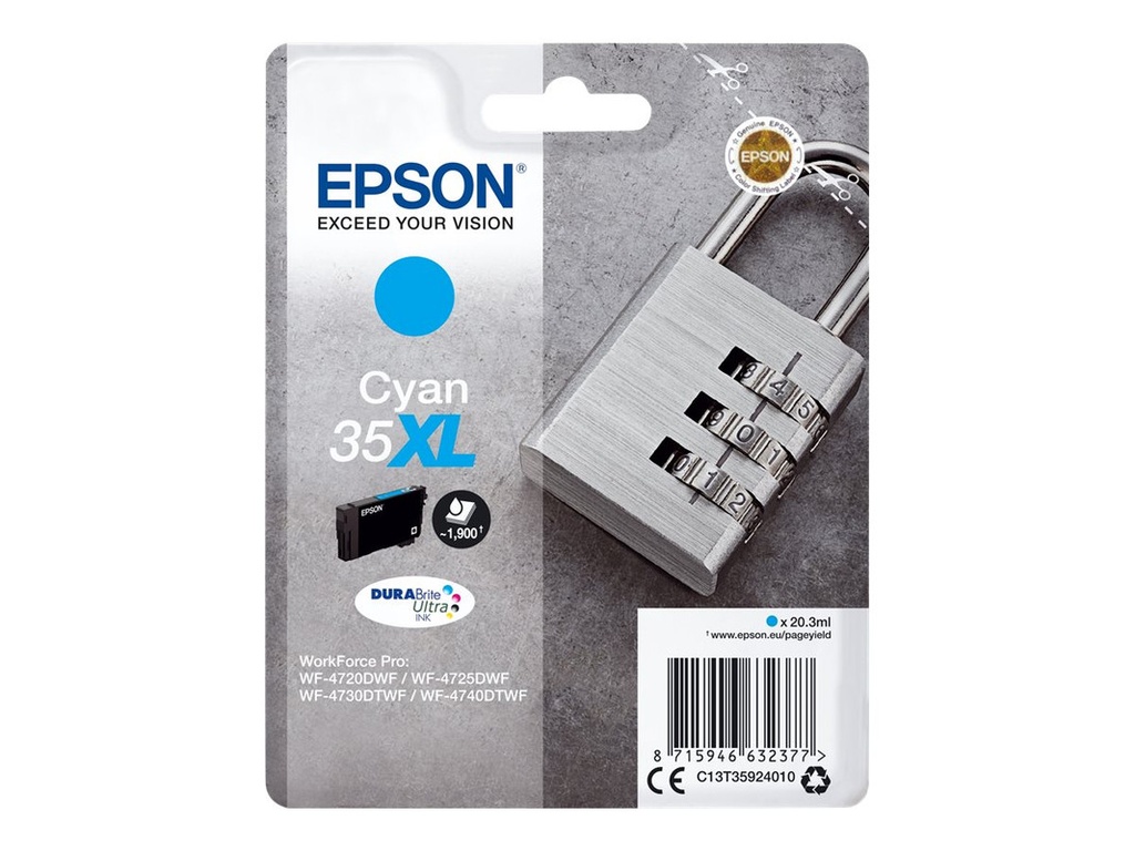 Cartridge Epson Inkjet 35XL WorkForce Pro WF-4720 20,3ml CY