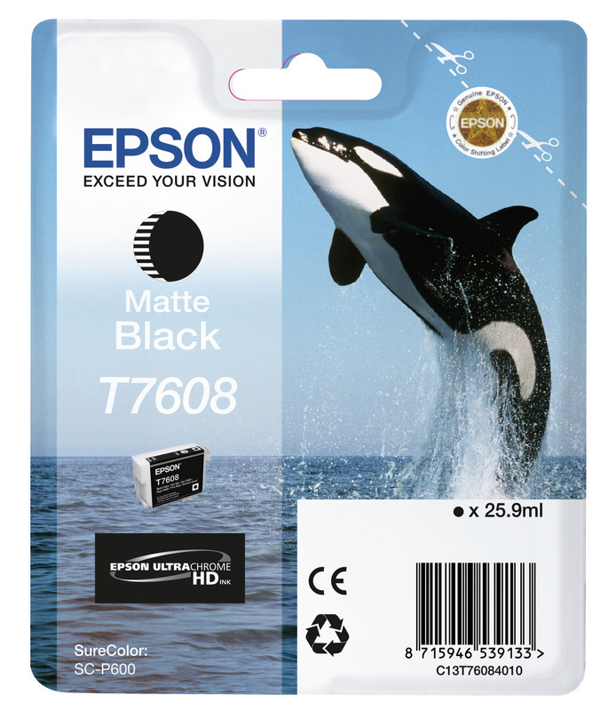 Cartridge Epson Inkjet T7608 SureColor P600 25,9ml MATT BK