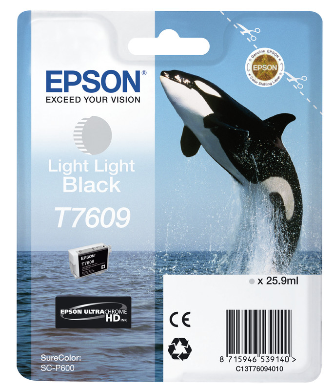 Cartridge Epson Inkjet T7609 SureColor P600 25,9ml LIGHT LIGHT BK
