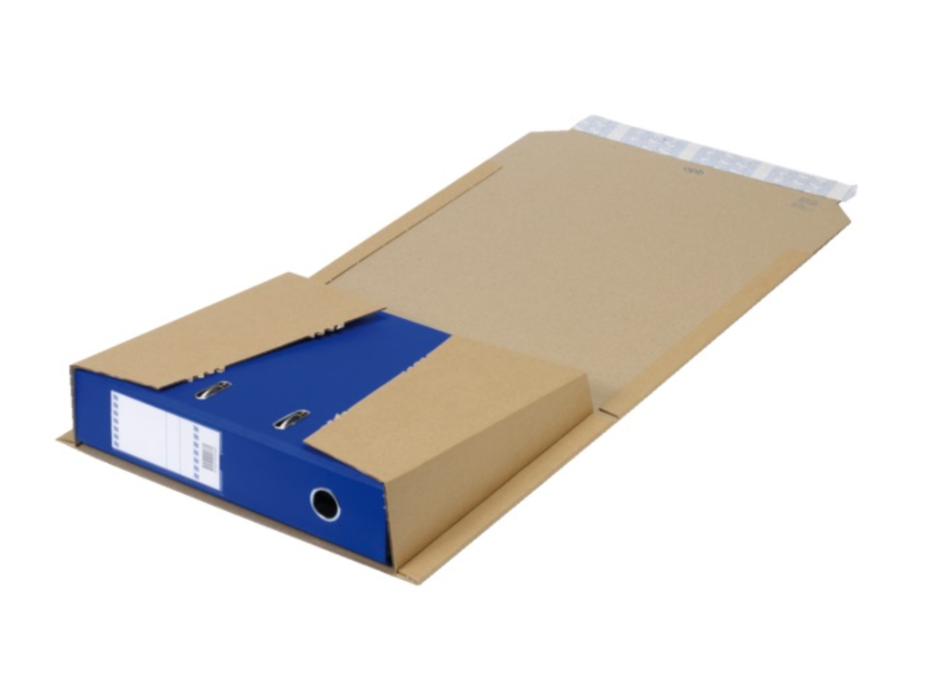Archiefdoos ordner enkele golf 320x290x35-80mm zelfkl bruin (25)