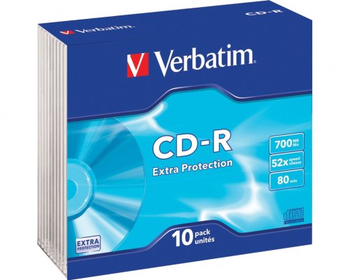 CD-R Verbatim 700mb 80min 52X slimcase (10)