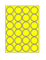 Etipage 24 etik/blad Ø 45 geel 100bl