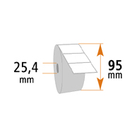 Thermisch etiket op rol 100x50,9mm kern 25.4 permanent wit (750)