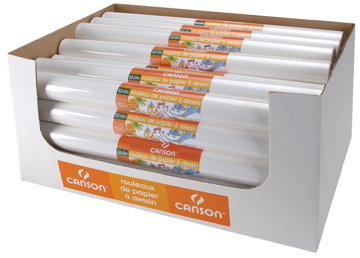 Tekenpapier Canson 50cmx5m 90gr op rol wit