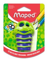 Potloodslijper Maped Croc Croc met opvangbakje plastic 2-gaats assorti