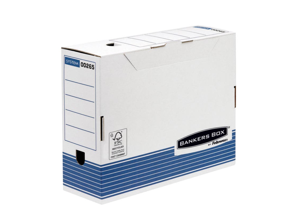 Archiefdoos Fellowes Bankers Box System 260x315mm rug 100mm blauw