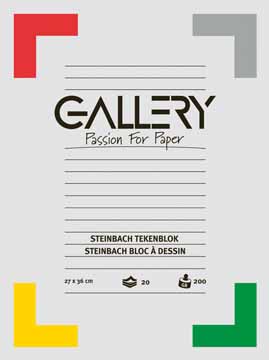 Tekenblok Gallery steinbach 27x36cm 200gr wit 20vel