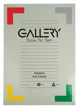 Tekenblok Gallery 42x29,7cm 190gr wit 24vel