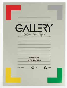 Tekenblok Gallery 27x36cm 190gr wit 24 vel