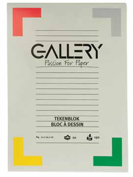 Tekenblok Gallery 21x29,7cm 190gr wit 24 vel