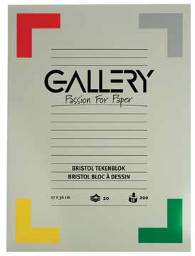 Tekenblok Gallery 27x36cm 200gr wit 20vel