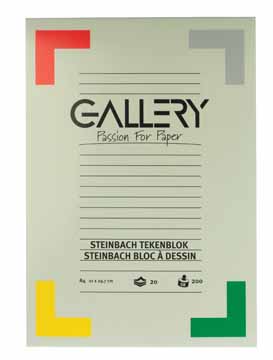 Tekenblok Gallery steinbach 21x29,7cm 200gr wit 20 vel