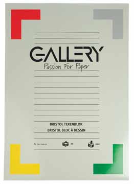 Tekenblok Gallery 29,7x42cm 200gr wit 20vel