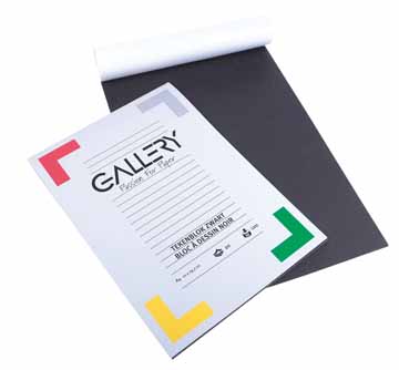 Tekenpapier blok Gallery A4 120gr zwart 20vel