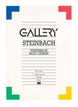 Tekenblok Gallery steinbach 29,7x42cm 250gr wit 20vel