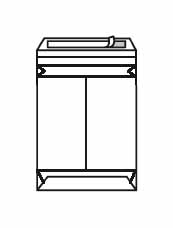Zakomslag met balg 229x324x35mm + strip Z/V bruin (250)
