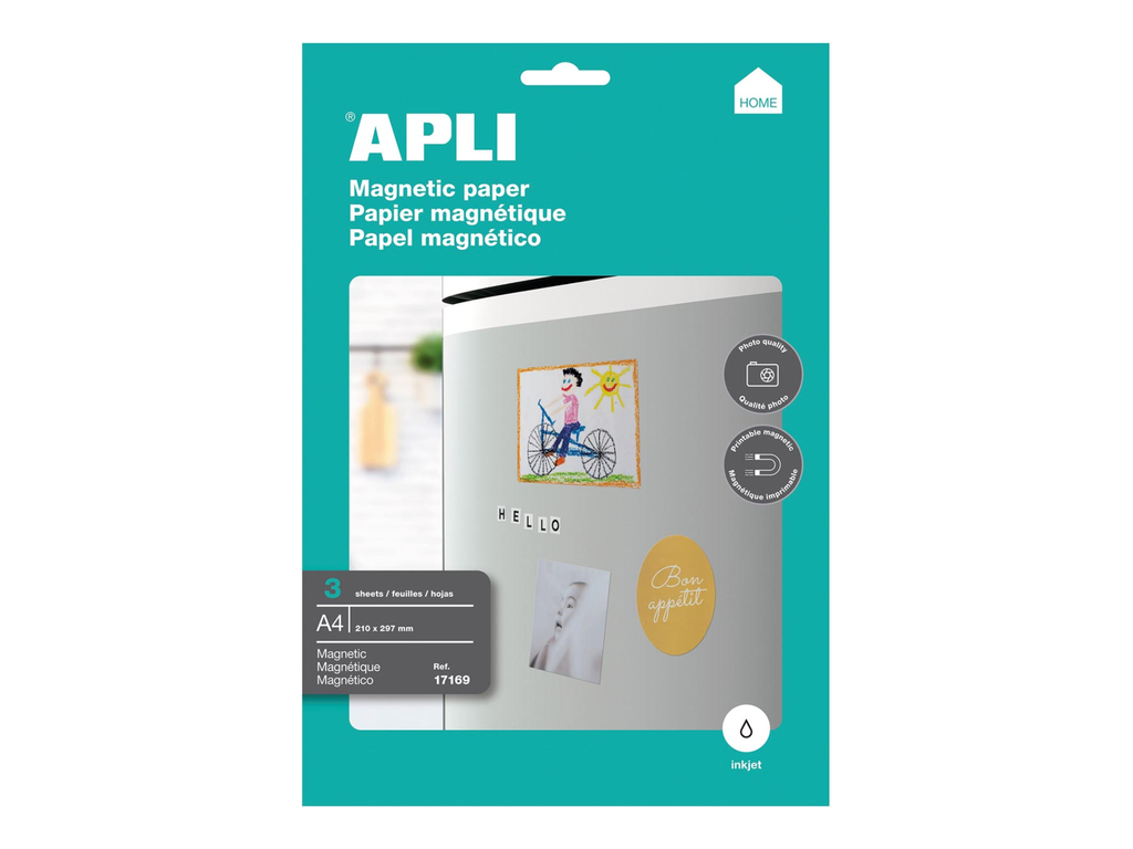Magnetisch papier Apli A4 650g voor inkjet (3)