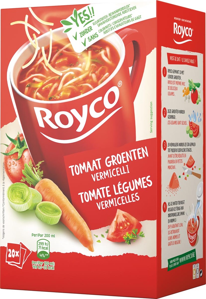Minute soep Royco tomaat/groenten vermicelli classic (20)