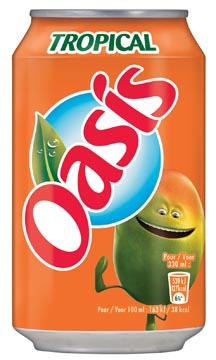 Vruchtenlimonade Oasis Tropical blik 33cl (25)