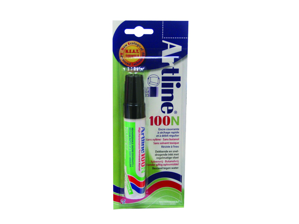 Permanent marker Artline 100 schuin 7,5-12mm zwart blister