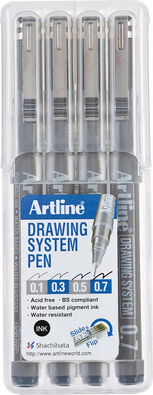 Fineliner Artline Drawing System 0,1/0,3/0,5/0,7mm (4)