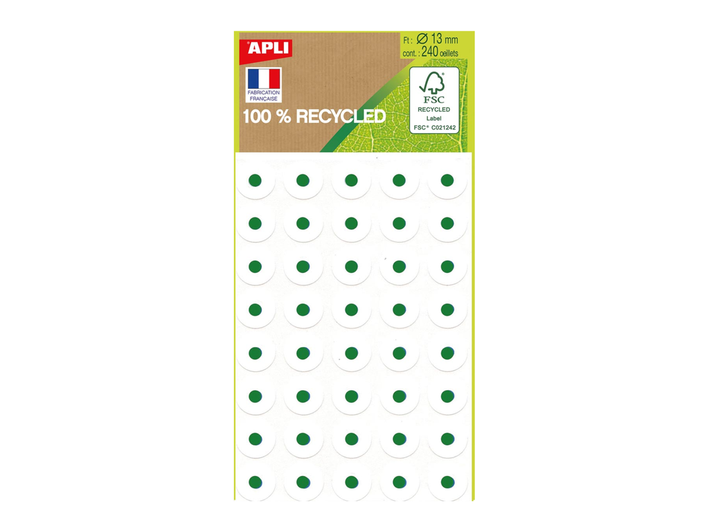 Versterkingsringen Apli 13mm gerecycleerd wit (240)