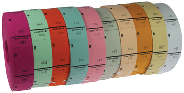 Ticketrol 65x30mm met controlestrookje 1-1000 assorti