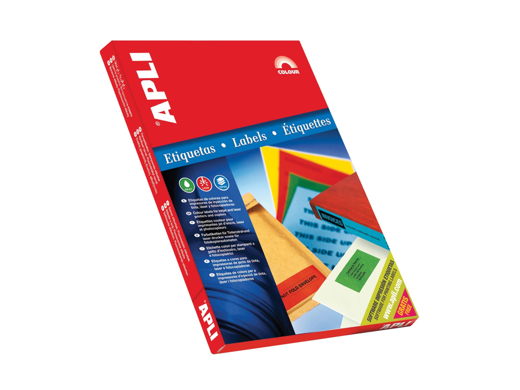 Etiketten Apli 24 etik/bl 70x37mm rood (100)