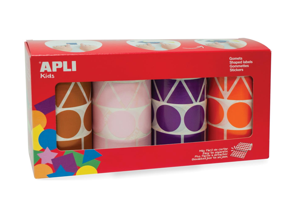 Etiketten Apli kids cirkel, driehoek, vierkant, rechthoek assorti BRPO (4x4)