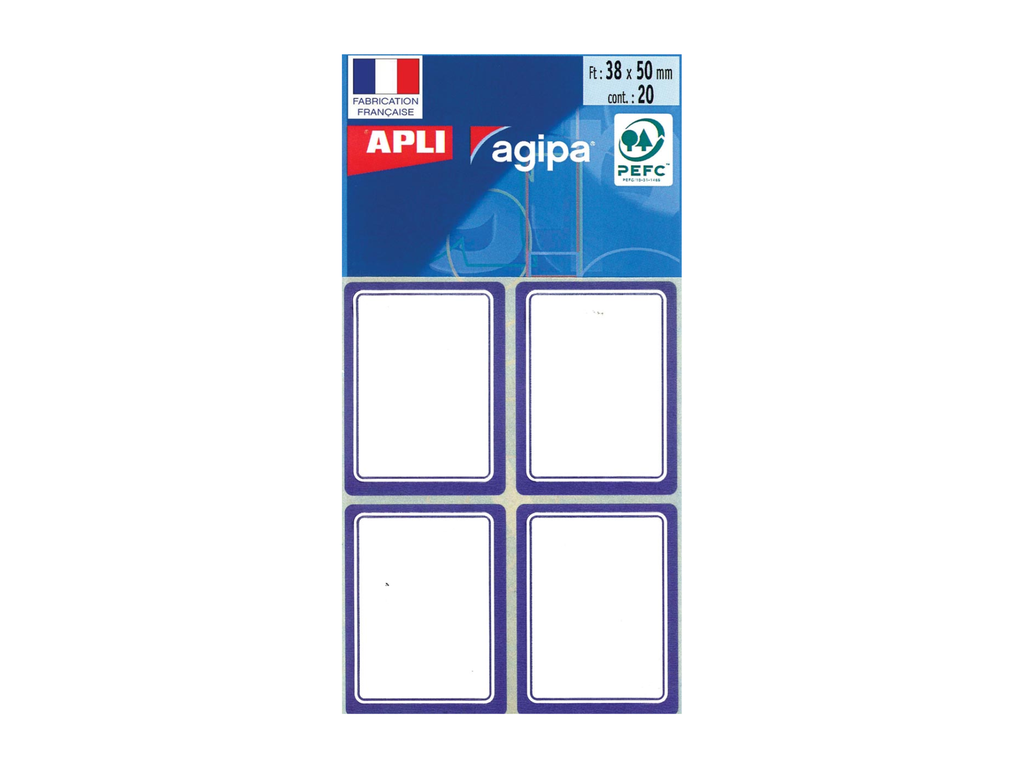 Etiketten Apli 38x50mm blauw (32)