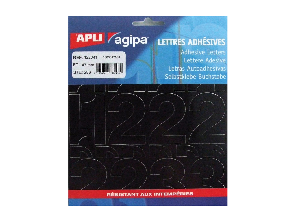 Etiketten Apli Agipa cijfers 47mm zwart (286)
