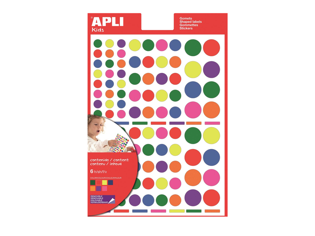 Etiketten Apli kids cirkels assorti (6)