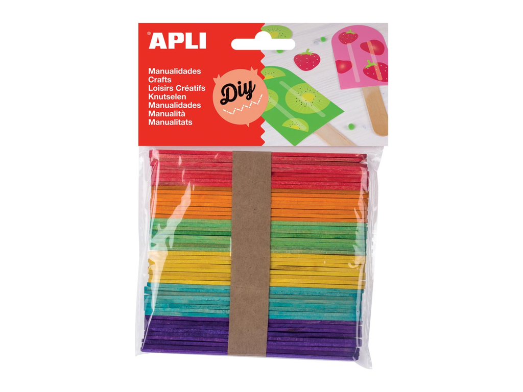 Houten stokjes Apli kids 114x10mm assorti (50)
