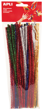 Chenilledraad Apli kids 5mmx30cm assorti glitter (50)