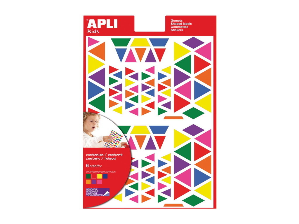 Etiketten Apli kids driehoek assorti (6)